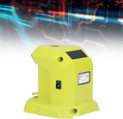 18-V-Batterieadapter, Lithium-Ionen-Batterieadapter-Konverter, Zwei USB-Anschlüsse mit LED-Leuchten