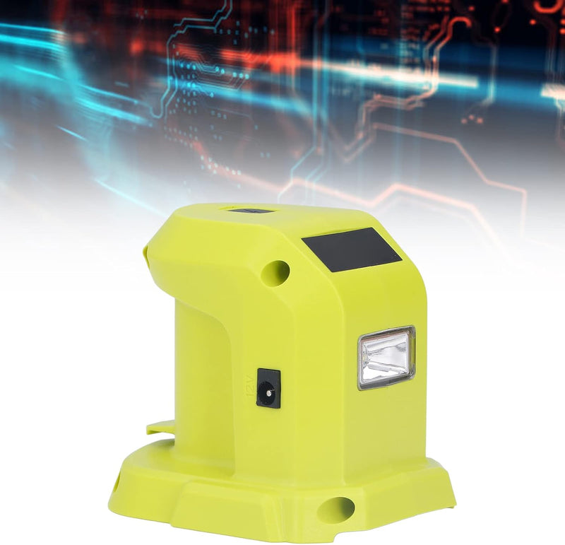18-V-Batterieadapter, Lithium-Ionen-Batterieadapter-Konverter, Zwei USB-Anschlüsse mit LED-Leuchten