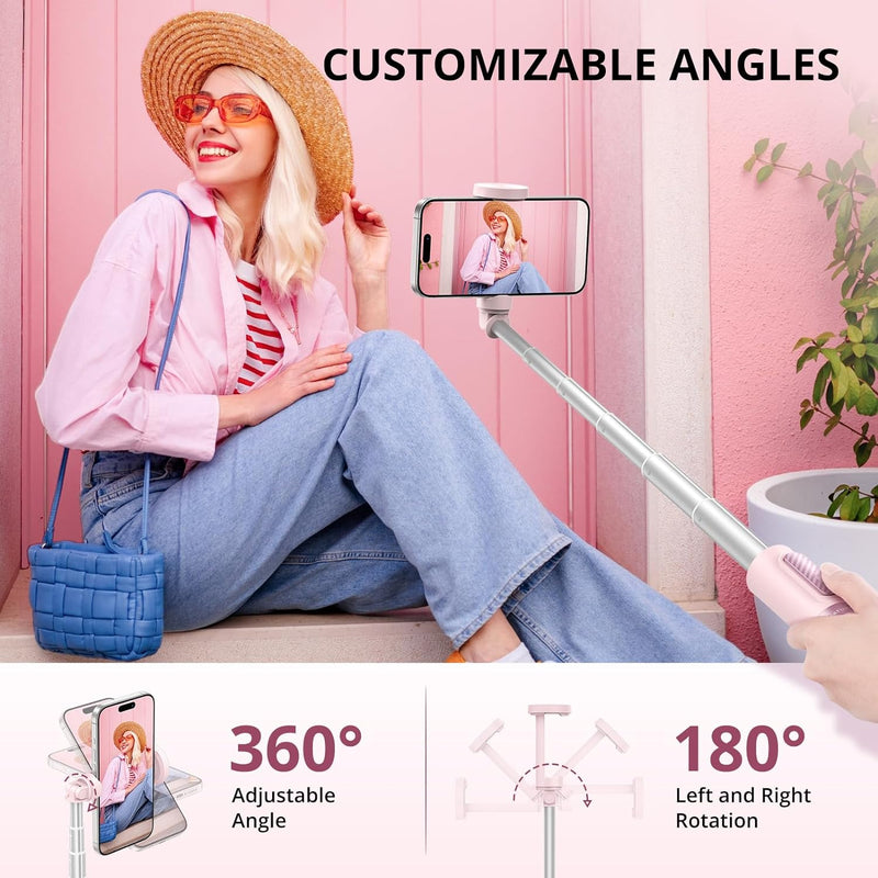 ATUMTEK Bluetooth 140CM Selfie-Stick Stativ Ausziehbares All-in-One-Telefonstativ aus Aluminium mit