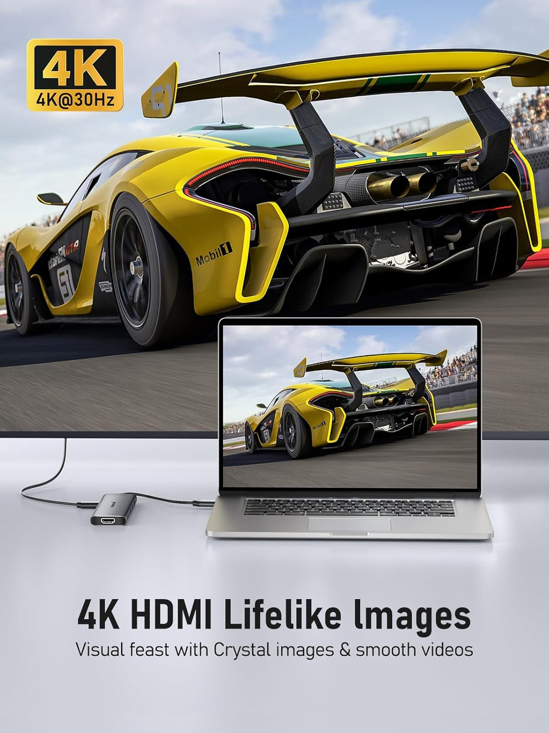 𝐔𝐩𝐠𝐫𝐚𝐝𝐞 Lemorele 6 in 1 Dual Display Aluminiumgehäuse Adapter mit Dual HDMI, 3*USB 3.0, 100W PD, USB