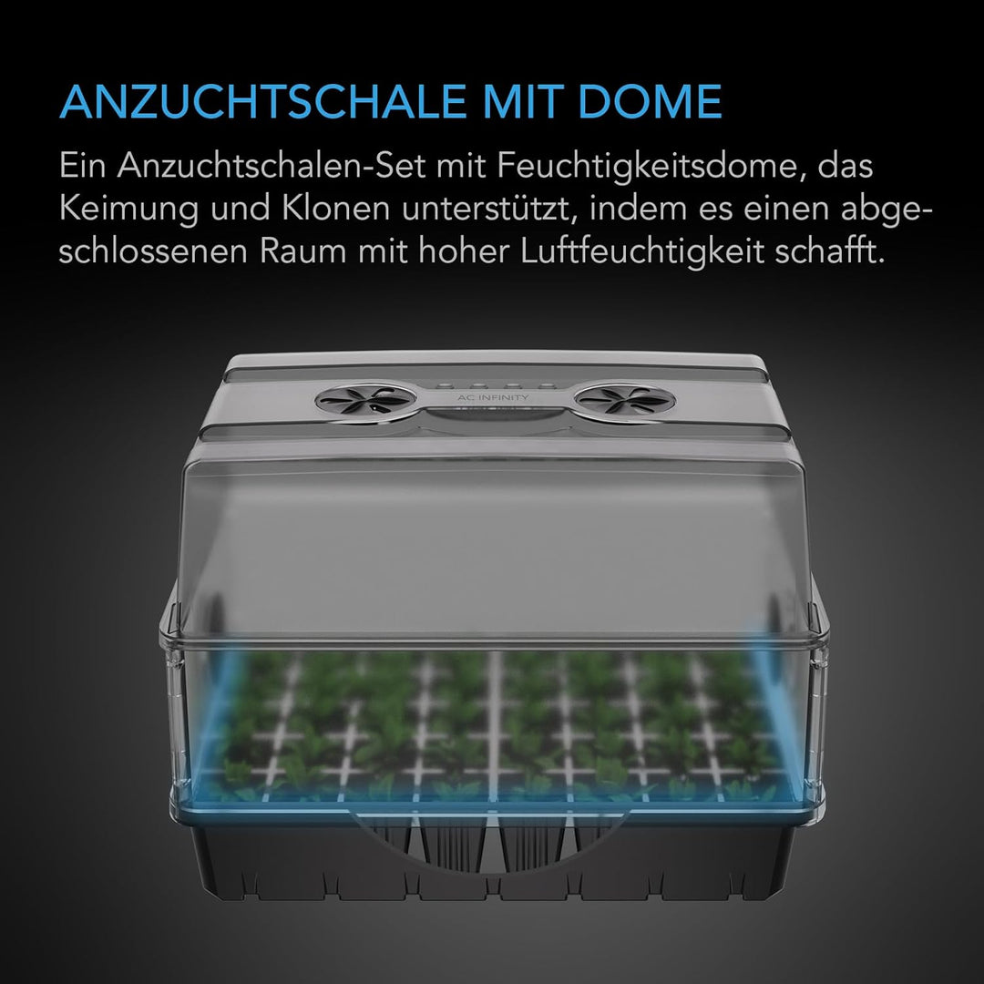 AC Infinity Feuchtigkeitskuppel, Keimset mit Stabiler Abtropfschale, 5 x 8 Zellen, Sämlingschale und
