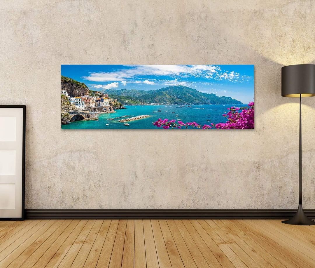 islandburner Bild auf Leinwand Landschaft Amalfiküste Atrani Berühmte Stadt In Italien Bilder Wandbi