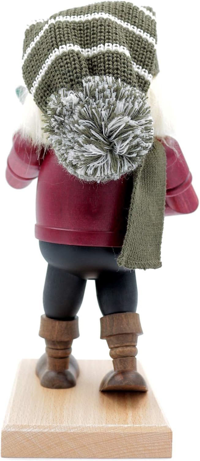 Kuhnert - Original Erzgebirgische Holzkunst Räuchermann Räucherfigur Wichtel 32cm - Snowboarder, Sno
