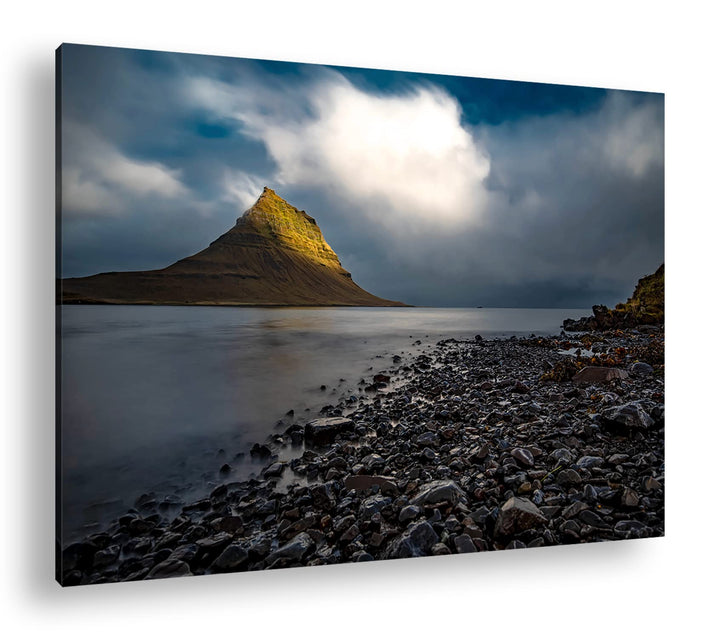 deyoli steinernde Küste Format: 80x60 cm als Leinwandbild, Motiv fertig gerahmt auf Echtholzrahmen,