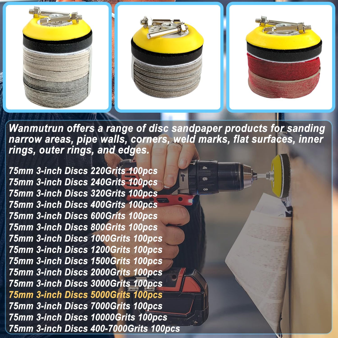 75mm Wasserfest schleifpapier Klett 50 Stücke Körnung 5000 Siliziumkarbid Schleifpapier geeignet für