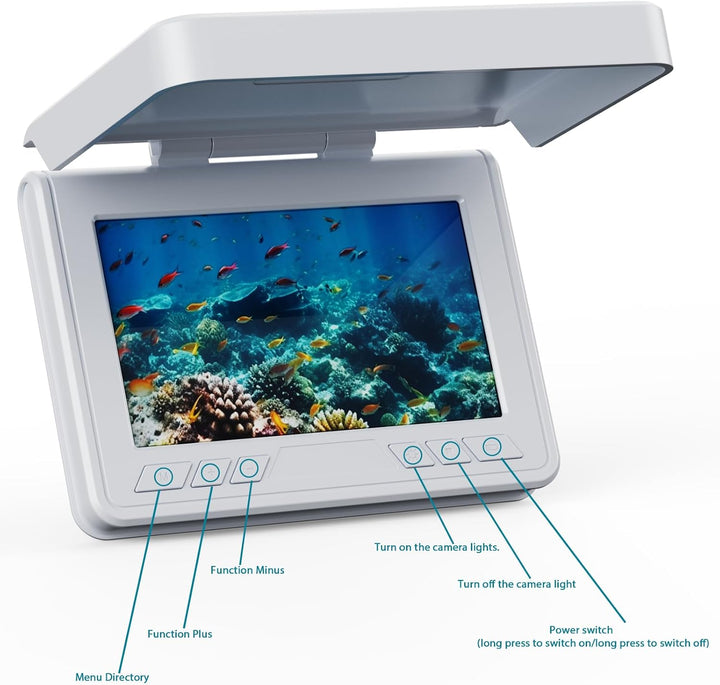 FourQ Underwater Fishing Camera,Fishing Camera Ice vexilar Fish find 4.3inch Hd 1080p LCD Display Un