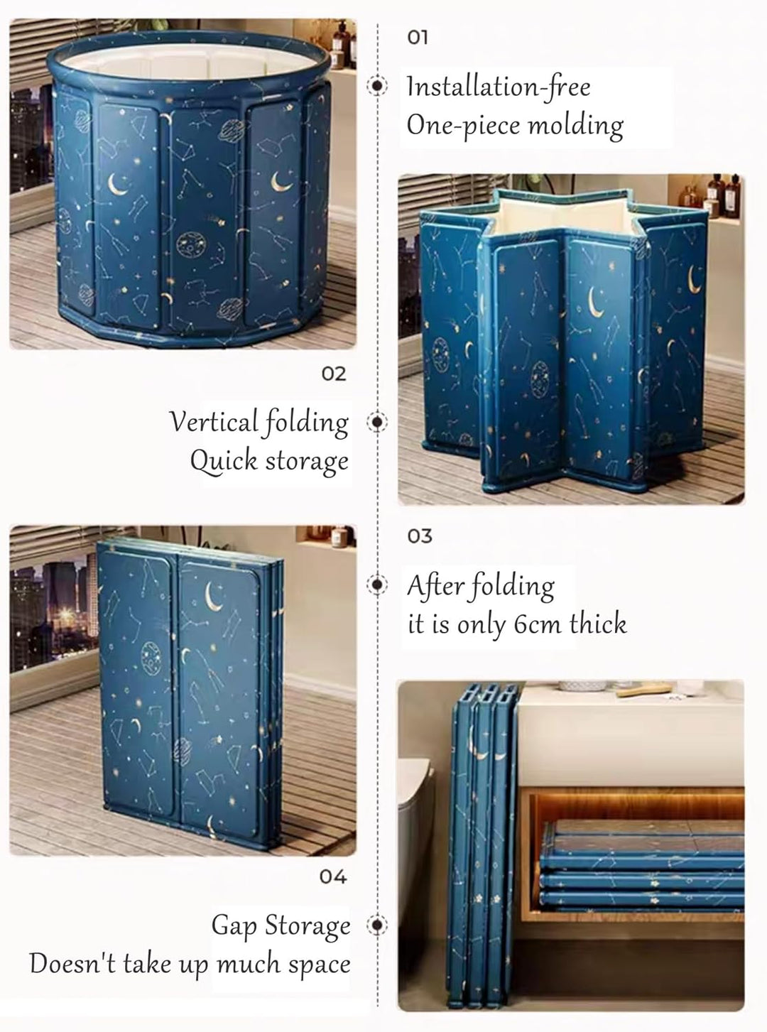 AYES Faltbare Badewanne für Erwachsene, Tragbare Eisbadewanne für Kaltwassertherapie Training, Outdo