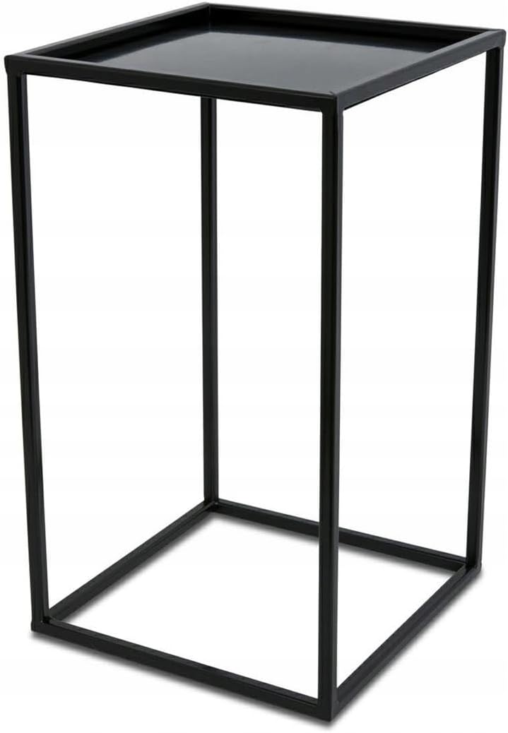Loft HowHomely Blumenständer Metall Schwarz 40 cm Hoch - Solider und Robuster Blumenhocker Metall -