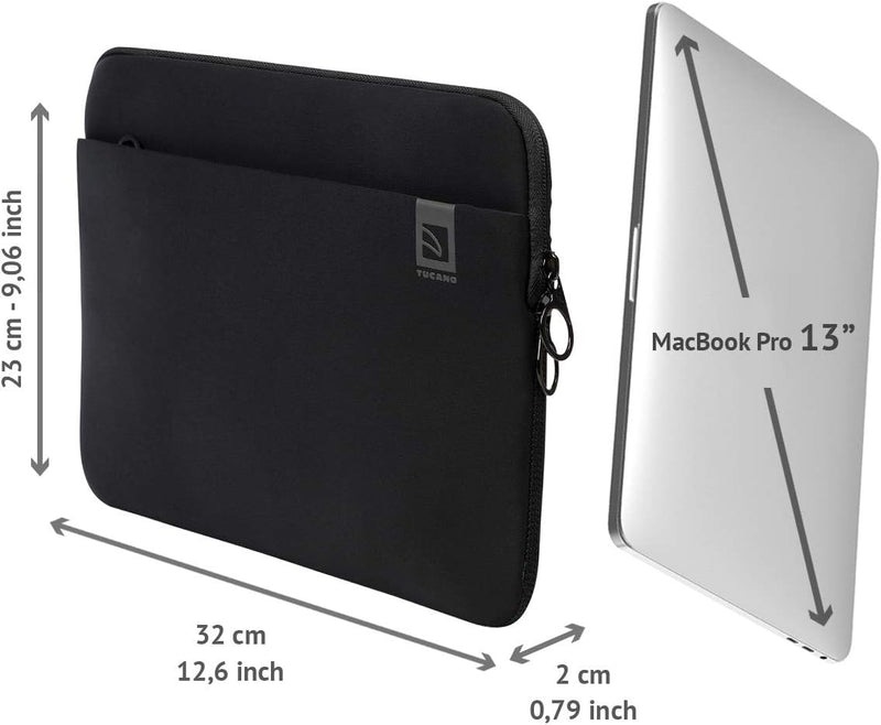 Tucano BFTMB13-BK Top Second Sleeve für Apple MacBook Pro, 33,02 cm (13 Zoll) (2016) schwarz, Black,