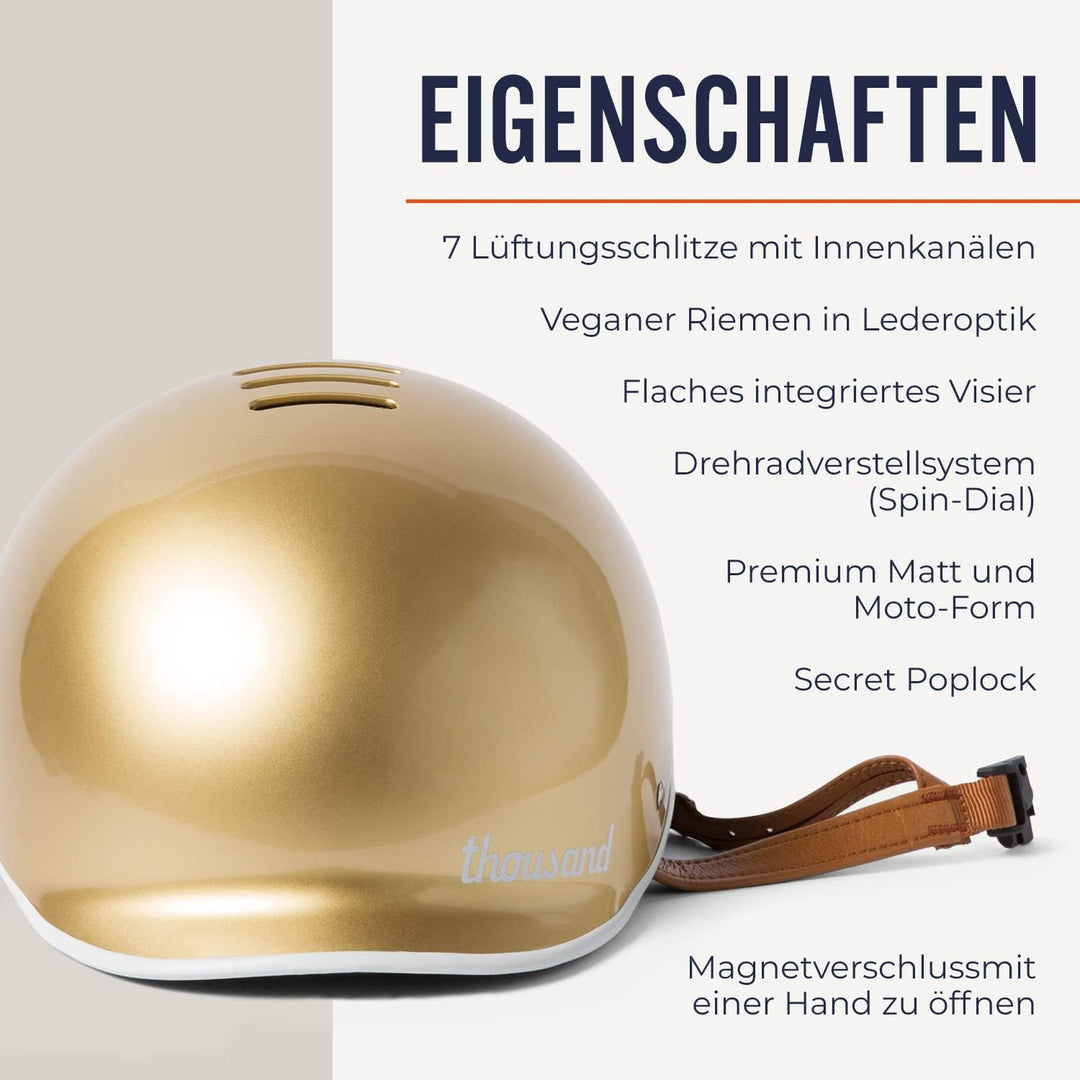 Thousand Fahrradhelm für Erwachsene – Kollektion Heritage – Zertifiziert Sicherheit für Fahrrad, Ska