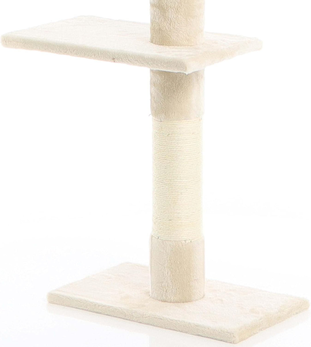 Fudajo Kratzbaum deckenhoch 230–276 cm in Beige, Katzenkratzbaum mit 4 Ebenen, Katzenbaum Deckenspan