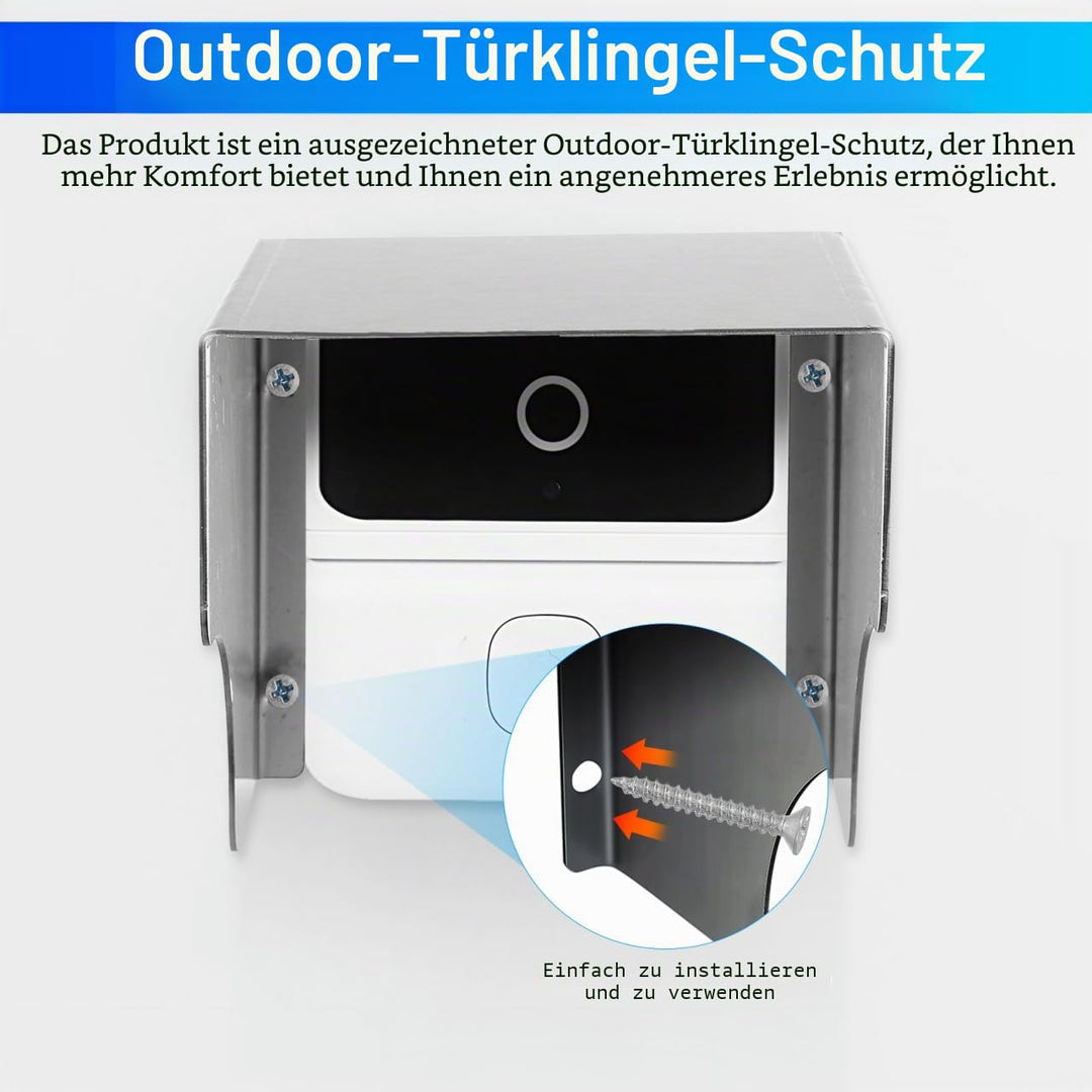 DOITOOL Drahtlose Türklingel Türklingel Schutzhülle Türklingel Abdeckung Wetterfeste Metall Regendic