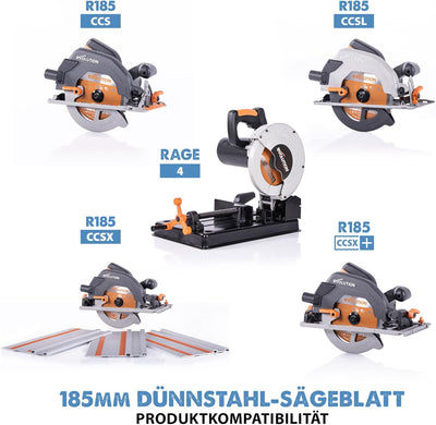Evolution T185TCT-68CS - 185 mm Sägeblatt zum Schneiden von Dünnstahl - Metall-Sägeblatt mit 68 Zähn