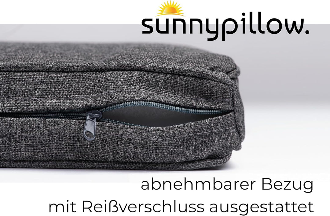 sunnypillow 4er Set Stuhlkissen wasserdicht UV-lichtecht 50 x 50 x 5cm - Polsterauflage Auflage für