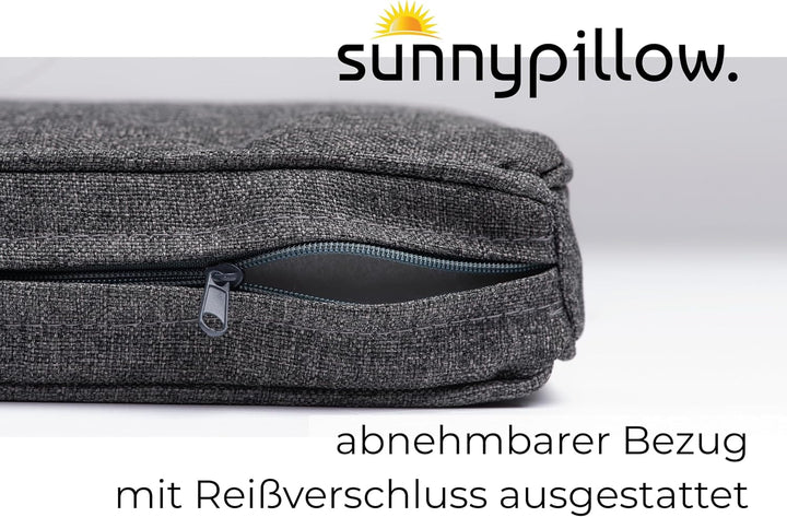 sunnypillow 4er Set Stuhlkissen wasserdicht UV-lichtecht 50 x 50 x 5cm - Polsterauflage Auflage für