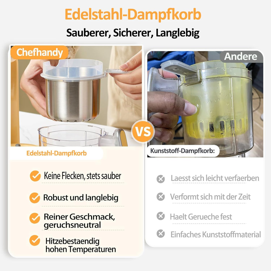 Chefhandy Babynahrungszubereiter 5-in-1 Babynahrungsprozessor,Babynahrungszubereiter,Babybrei Zubere