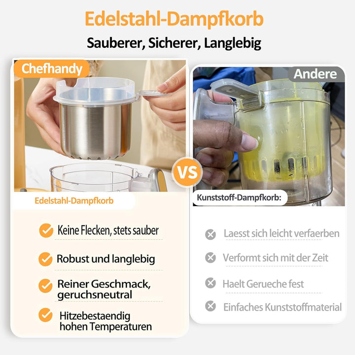 Chefhandy Babynahrungszubereiter 5-in-1 Babynahrungsprozessor,Babynahrungszubereiter,Babybrei Zubere
