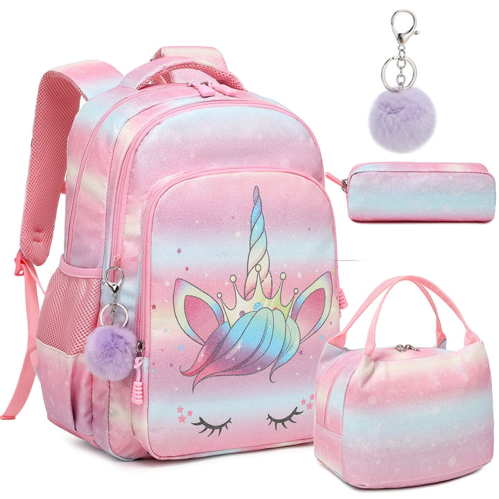 Kimwadalh Mädchen Rucksack Glitzer Schultasche Schulranzen Set Schulrucksack Mädchen Jungen Rucksack