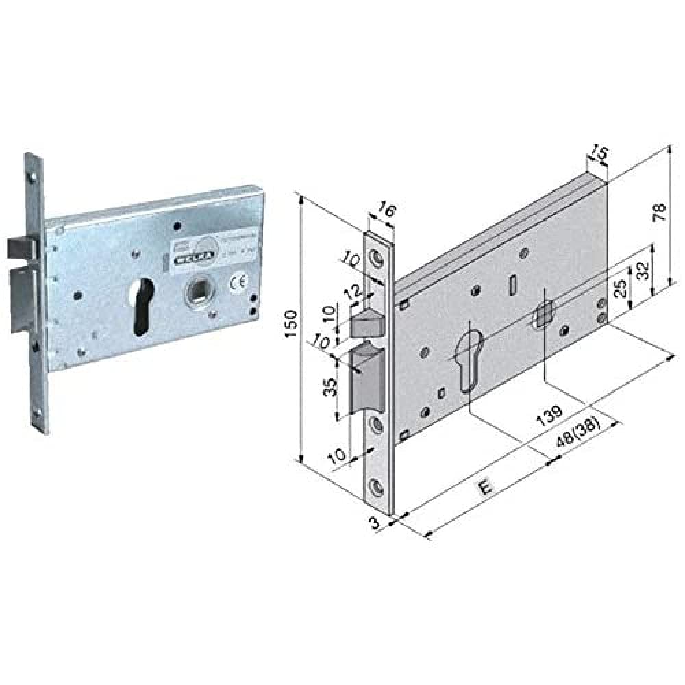 Welka 30250010 Elektroschloss Ent. mm 50 F. 16
