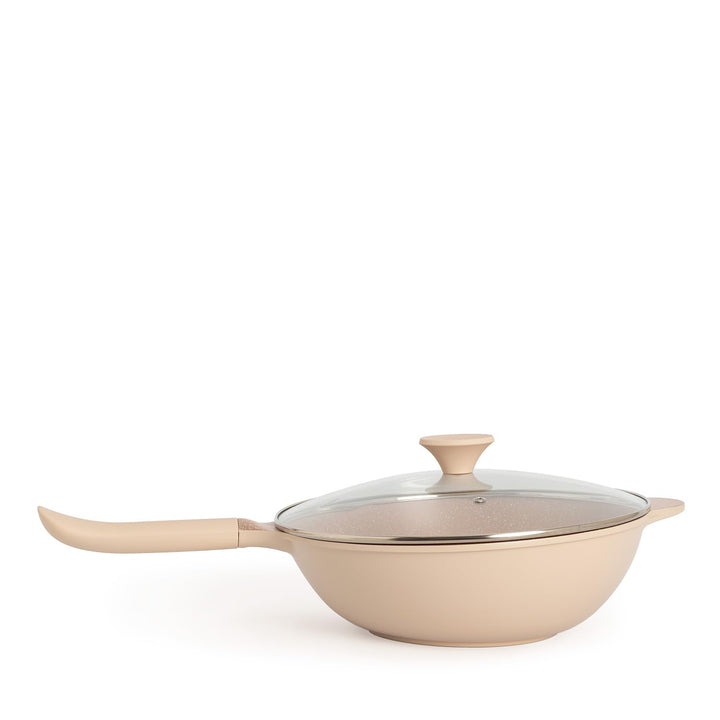 CREATE / WOK STUDIO/Wok aus Aluminiumguss mit Keramikbeschichtung Sand/Für alle Herdarten geeignet,