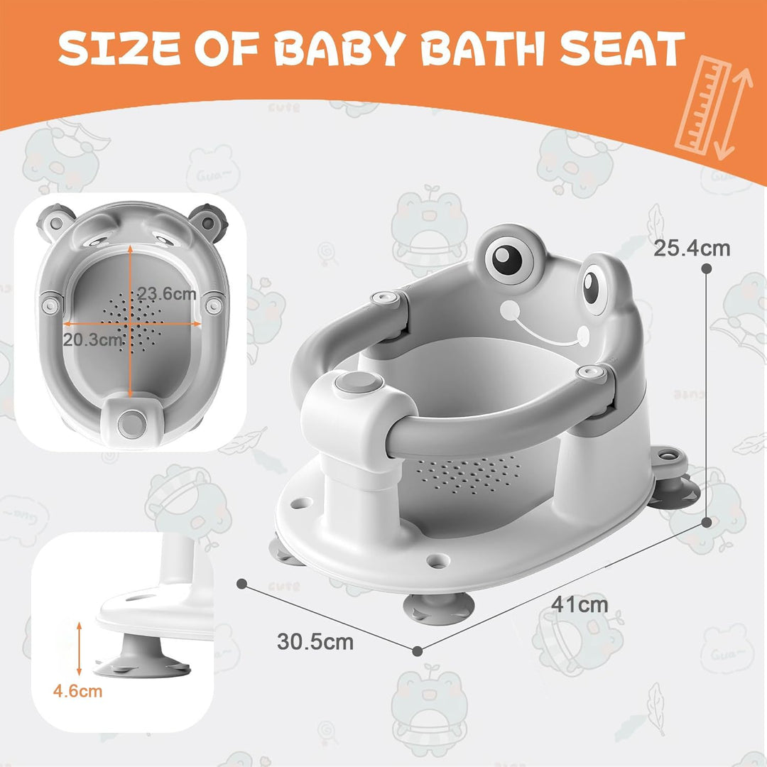 Badewannensitz Baby ab 6 Monate, Rutschfester badesitz baby mit 4 Saugnäpfen, Sicherer Tragbarer Bad