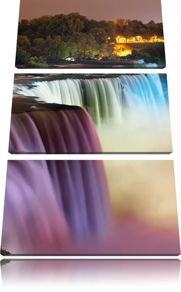 Pixxprint Beeindruckende Niagara Fälle als Leinwandbild | Grösse: 3 Teilig (120x80) | Wandbild| Kuns