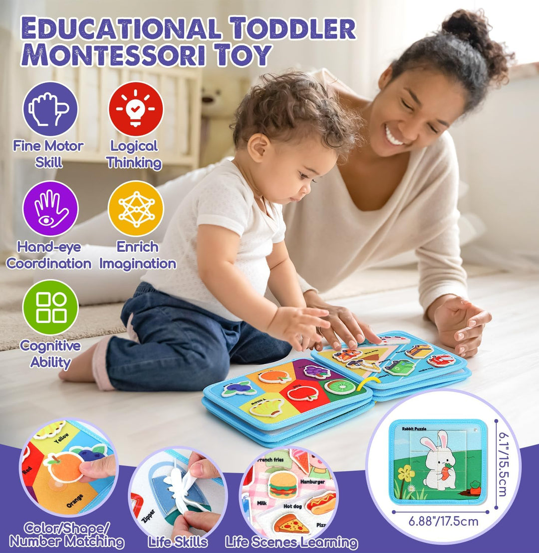 Lehoo Castle Busy Board Montessori Spielzeug ab 1 2 3 Jahre, Activity Board Motorikspielzeug, 12 in