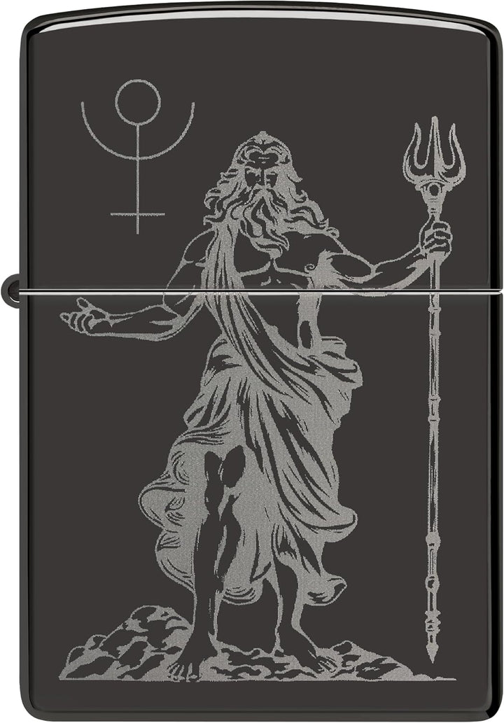 Zippo Sturmfeuerzeug - God Pluto, High Polish Black, Photo Image - Nachfüllbar - Wiederverwendbar -
