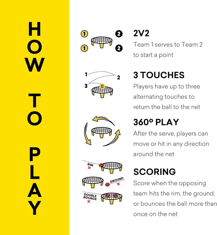 Spikeball Pro Kit (Tournament Edition) – enthält verbessertes, stärkeres Spielnetz, neue Bälle, die