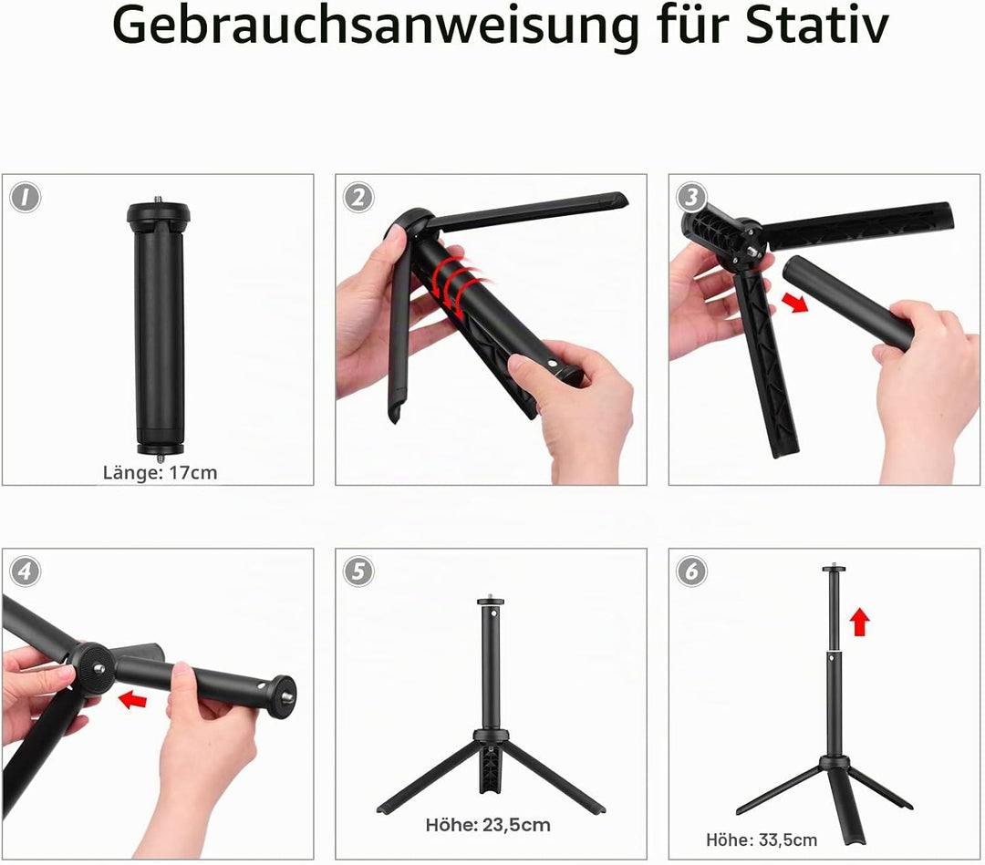 Andoer W140 RGB LED Videoleuchte Beleuchtungsset, Kamera Licht CRI95+ 2500K-9000K Dimmbar mit Deskto