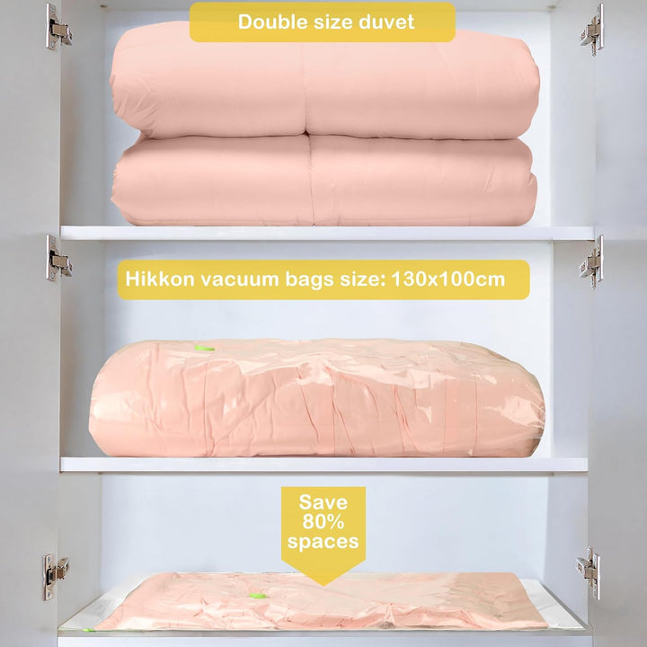 Vakuumbeutel Set (4x 130 x 100 cm) - Jumbo Staubsauger Vakuumierbeutel für Kleidung,Bettdecken,Tröst