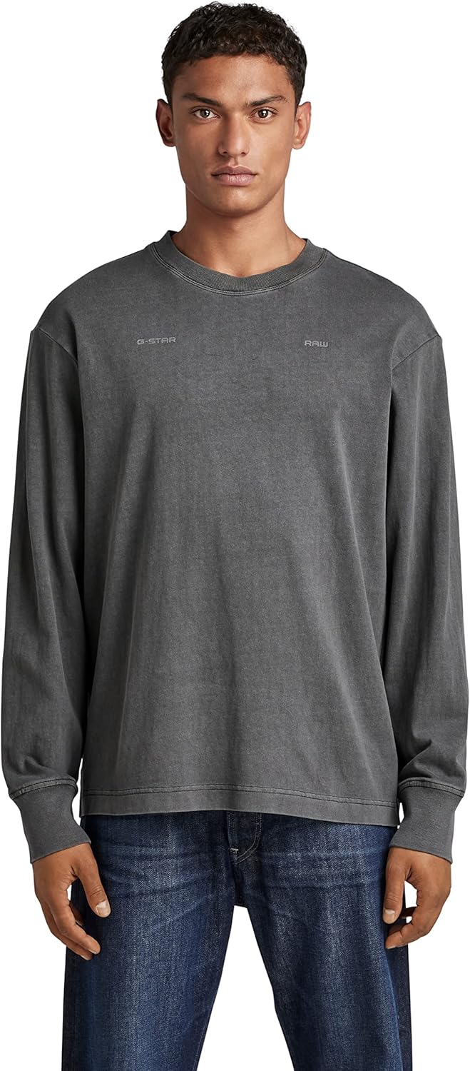 G-STAR RAW Herren Back Typography Boxy T-Shirts XS Schwarz (Dk Black Gd D22384-c756-b564), XS Schwar
