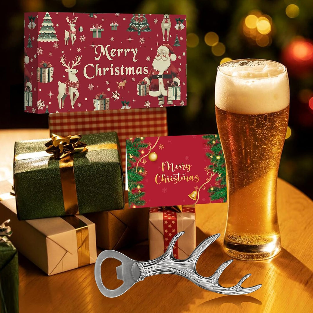 LKKCHER Weihnachtsgeschenke Verpackt Hirschgeweih Flaschenöffner, Weihnachtsgeschenke für Frauen Män