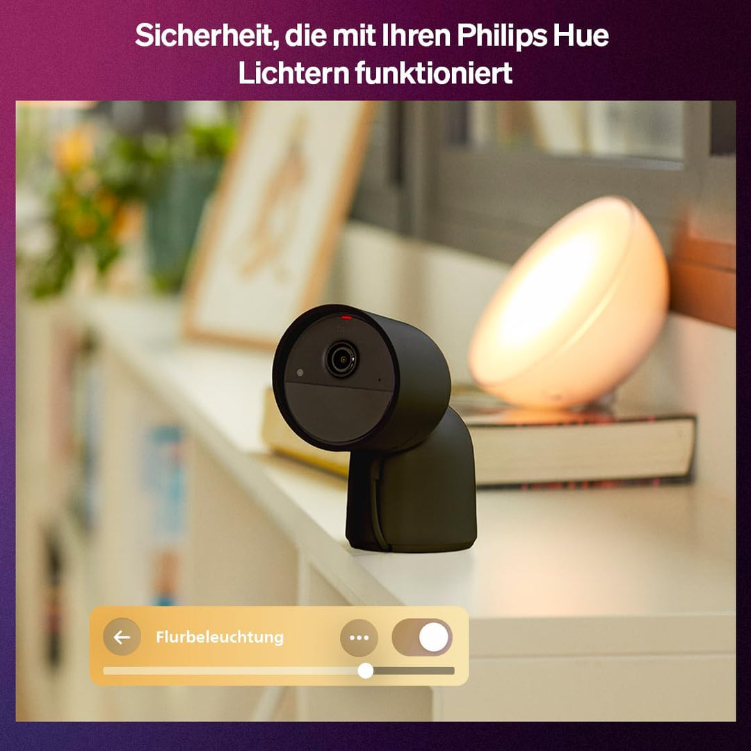 Philips Hue Secure Desktop-Überwachungskamera, Aussenkamera mit 2K-Videoauflösung, Videoüberwachung