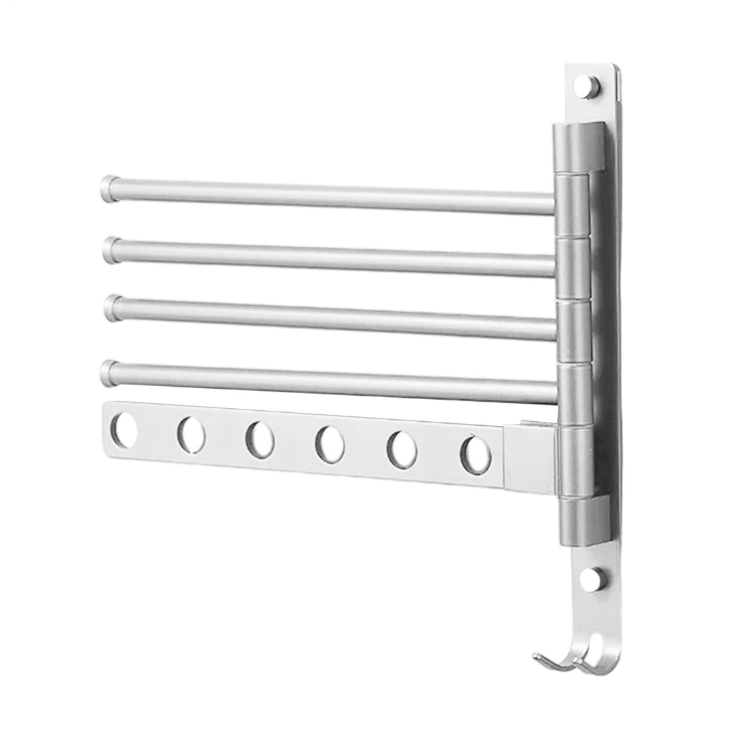 Handtuchhalter Für Die Wand | Schwenkbarer 4-Arm Handtuchhalter,Platzsparender Aluminium Organizer S