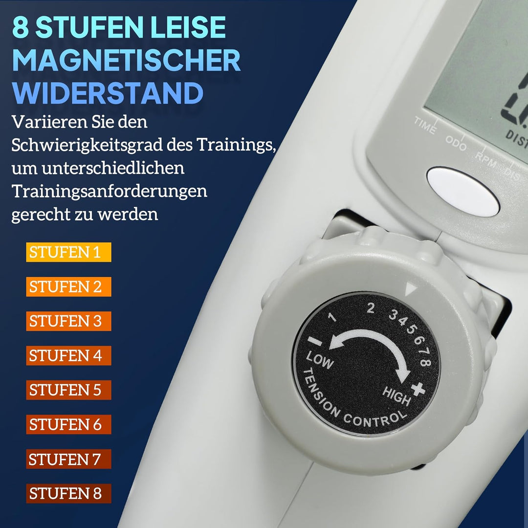 SPORTNOW Pedaltrainer Mini Heimtrainer für Senioren mit 8 verstellbarem Magnetwiderstand & LCD-Displ