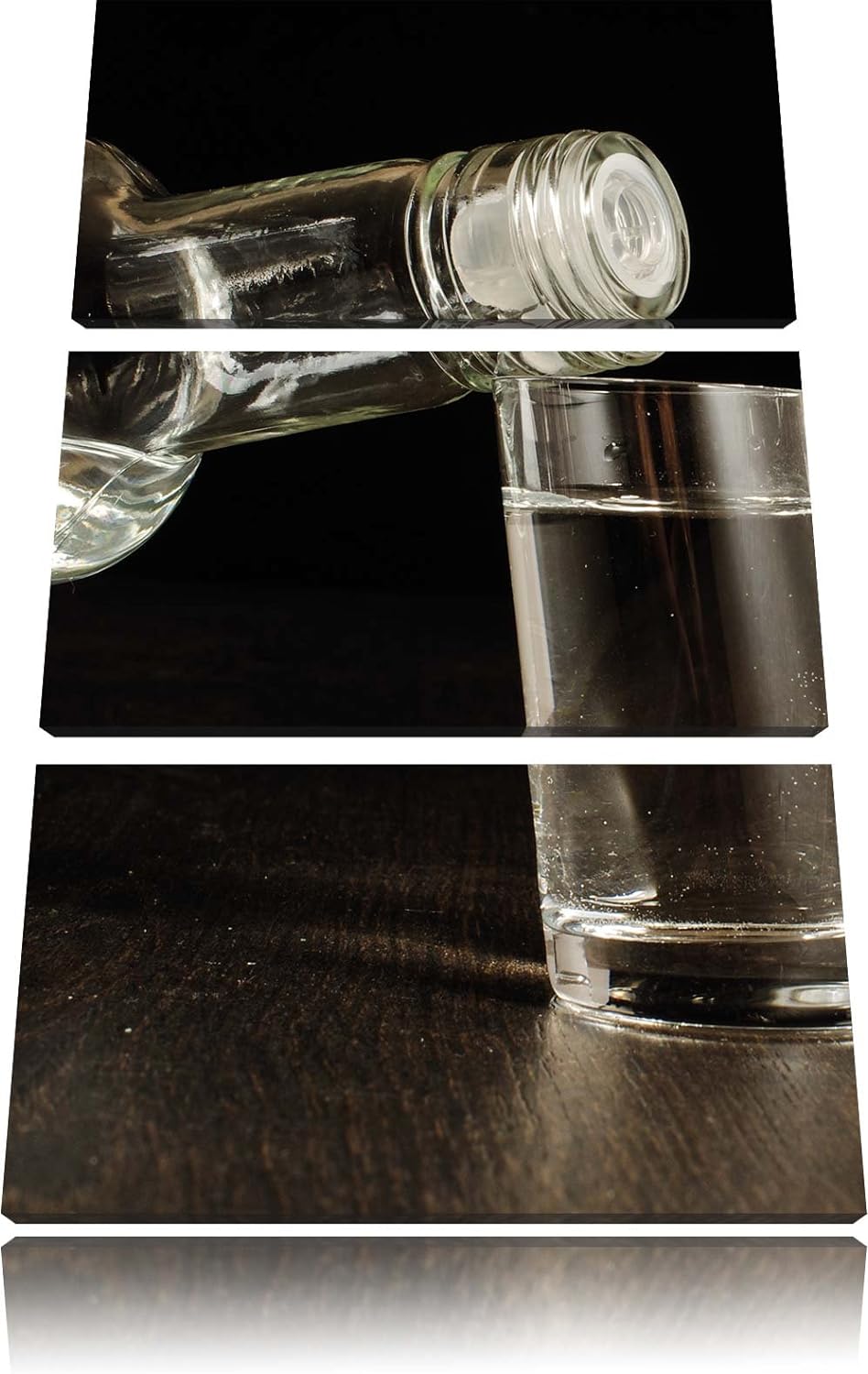 Pixxprint Vodka Flaschen Party als Leinwandbild/Grösse: 3 Teilig (120x80 cm) cm/Wandbild/Kunstdruck/