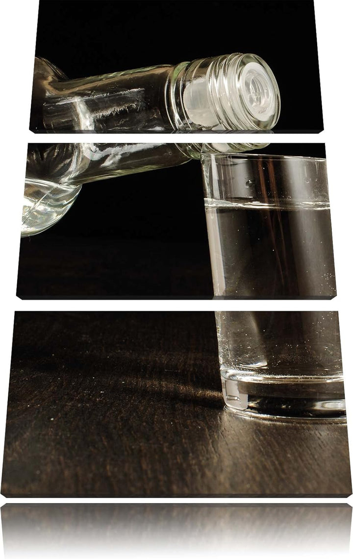 Pixxprint Vodka Flaschen Party als Leinwandbild/Grösse: 3 Teilig (120x80 cm) cm/Wandbild/Kunstdruck/