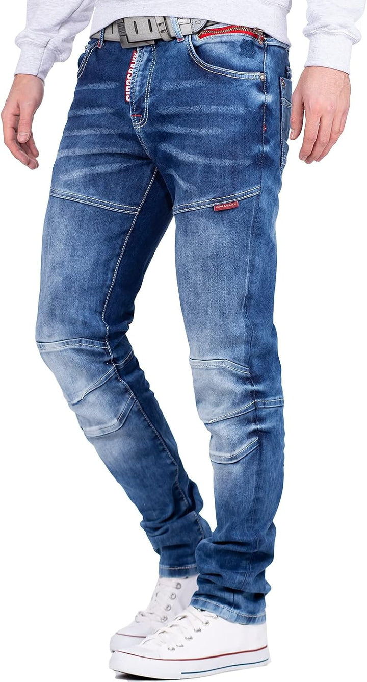Cipo & Baxx Herren Jeans Regular Fit & Slim Fit – Stylische Denim für Männer mit Used Look, Reissver