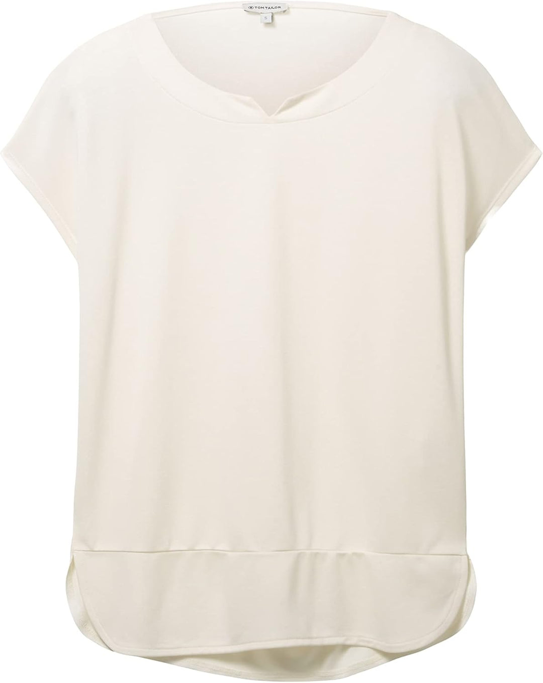 TOM TAILOR Damen T-Shirt aus Viskose im Blusen-Style XXS 10315 - Whisper White, XXS 10315 - Whisper