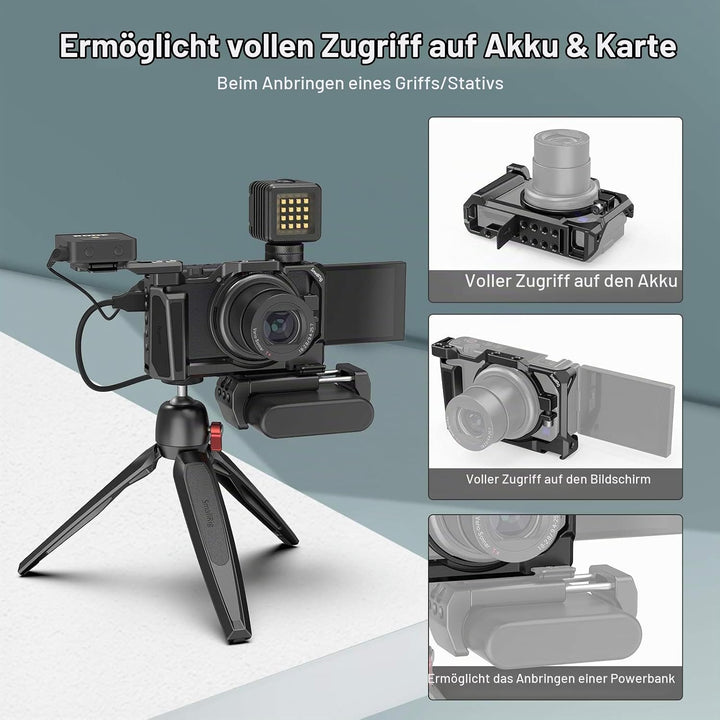 SMALLRIG ZV1 Cage mit Eingebautem Cold Shoe für Sony ZV-1F / ZV1 / ZV-1 II Kamera - 2938
