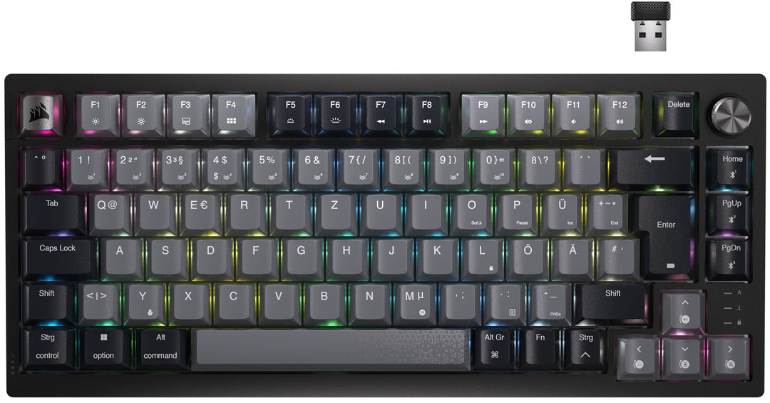 Corsair K65 Plus Wireless 75% RGB Hot-Swap-Fähige Mechanische Gaming-Tastatur - Vorgeschmierte MLX R