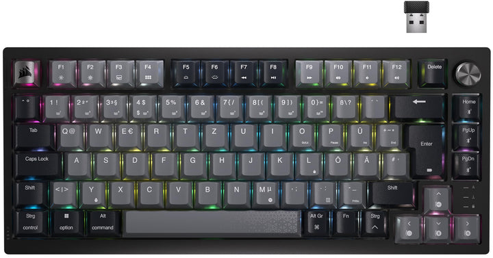 Corsair K65 Plus Wireless 75% RGB Hot-Swap-Fähige Mechanische Gaming-Tastatur - Vorgeschmierte MLX R