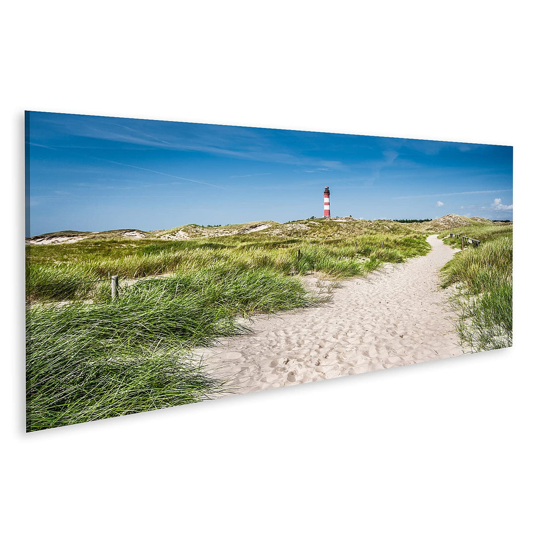 islandburner Bild auf Leinwand Schöne Dünenlandschaft Leuchtturm Auf Der Insel Amrum Nordsee Bilder