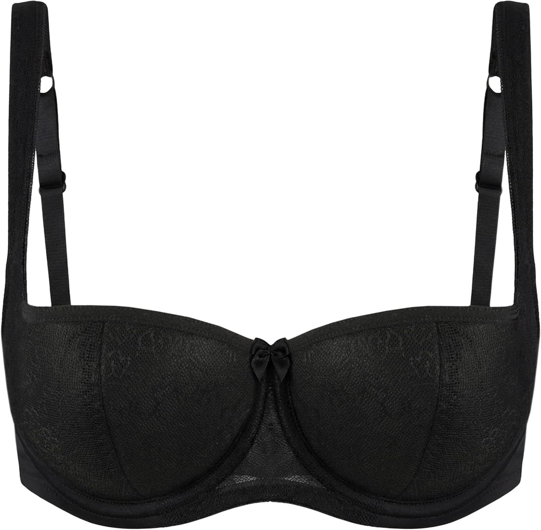 Rosme Lingerie Balconette-BH für Damen, Kollektion Grand 70G Schwarz, 70G Schwarz