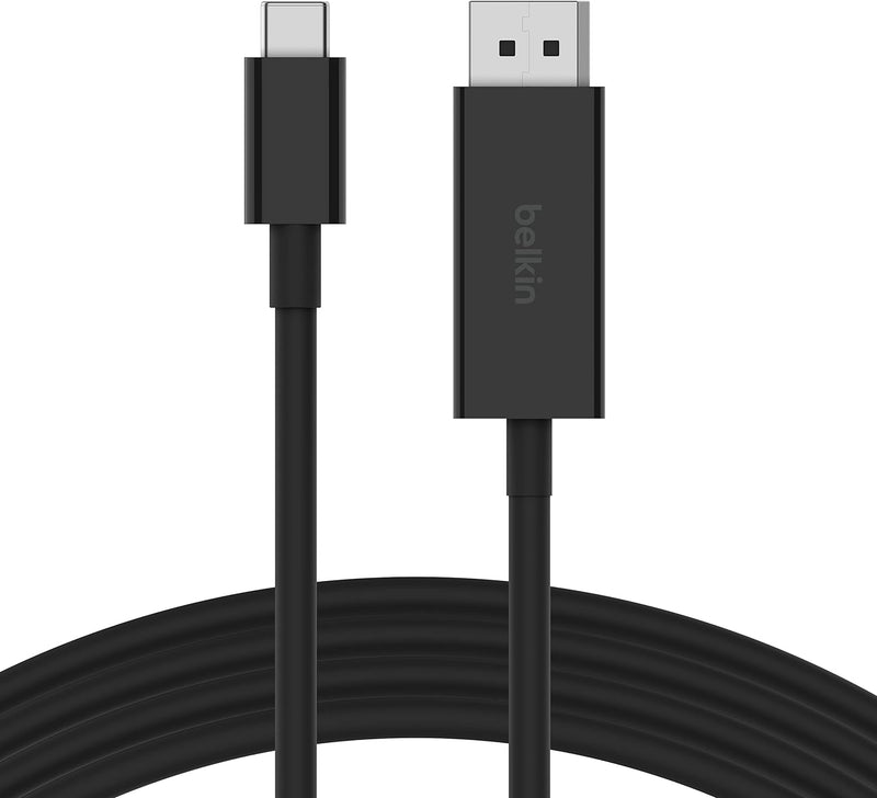 Belkin USB-C/DisplayPort 1.4-Kabel, 2 m, 32,4 Gbit/s, 8K bei 60 Hz oder 4K bei 144 Hz, mit HBR3, DSC