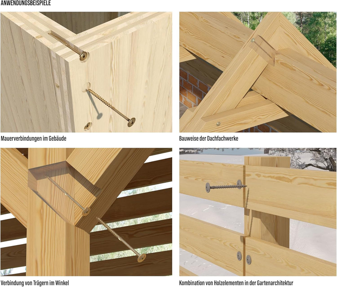 KLIMAS Holzschrauben Torx - Tellerkopfschrauben TX Gelb Schrauben - Flachkopfschrauben Holz - Teller