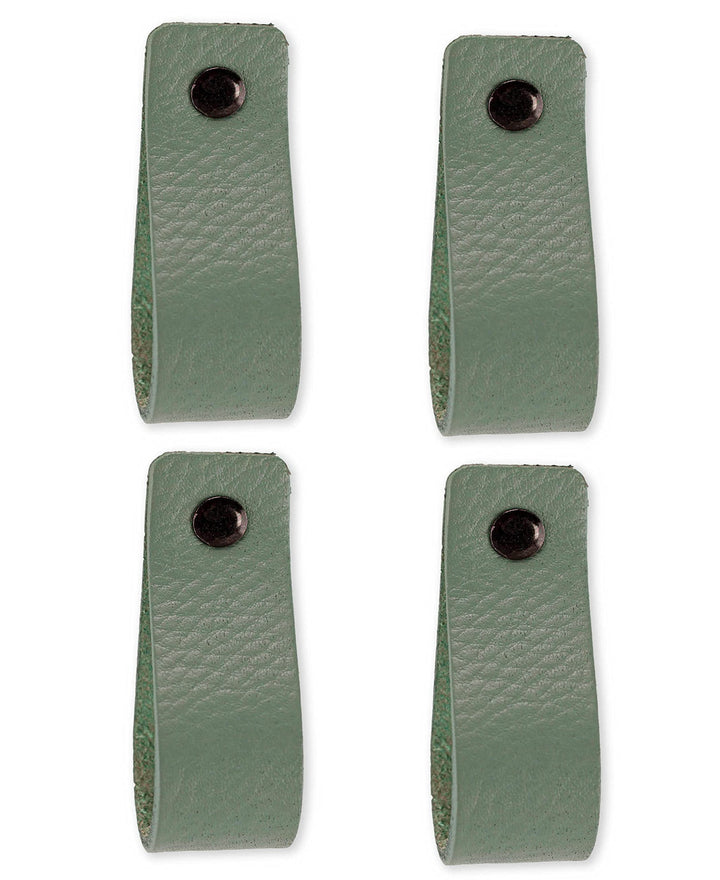 Brute Strength - Ledergriffe für Möbel - Blassgrün - 4 Stück - 16,5 x 2,5 cm - Schrankgriff, Türgrif