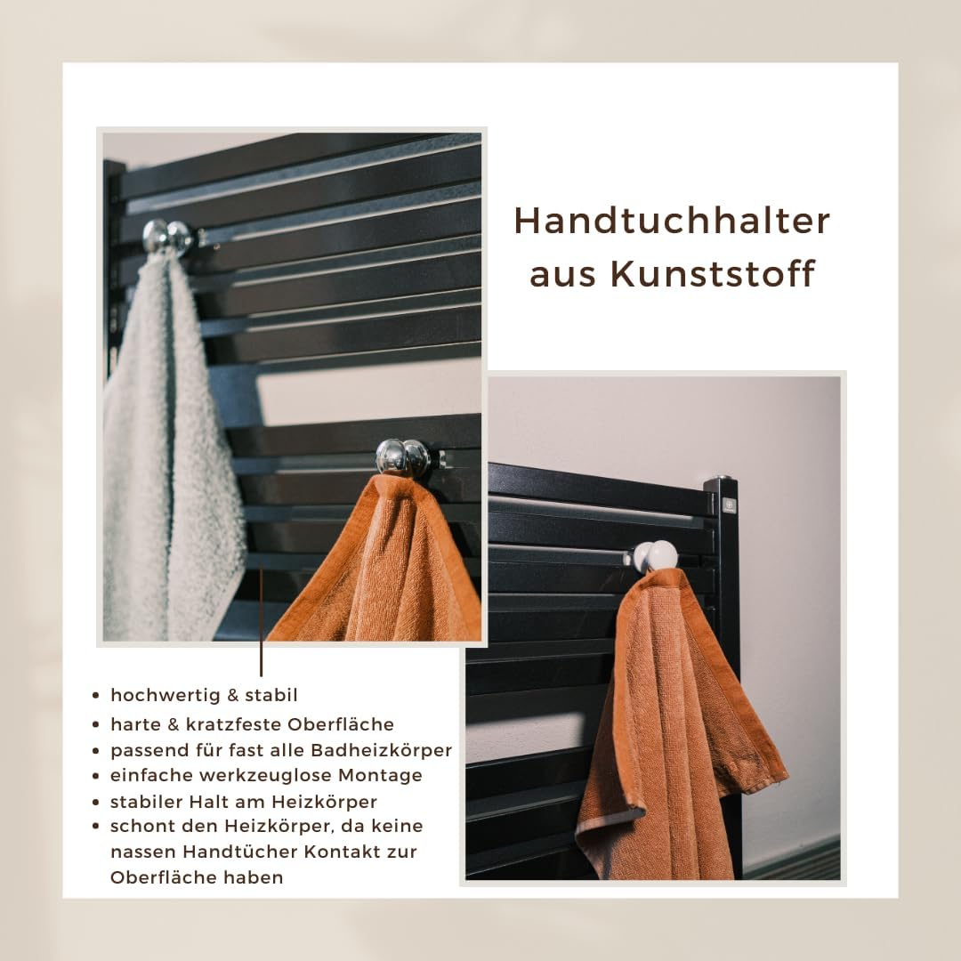 anapont Handtuchhalter Handtuchknopf Handtuchhaken Bademantelhalter für Heizkörper Badheizkörper 2er