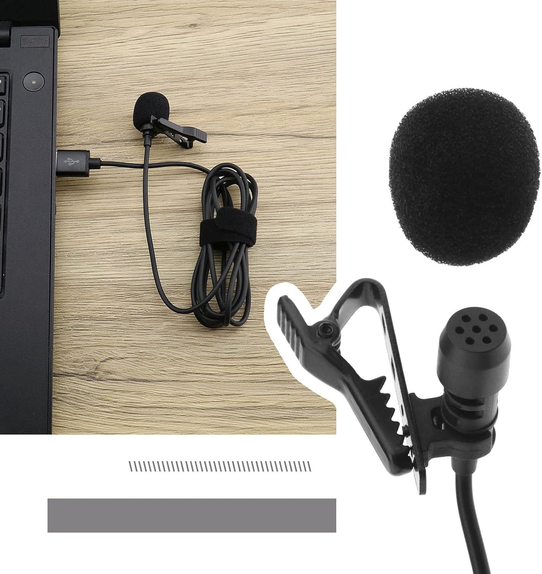 USB-Lavalier-Mikrofon Ersatz USB-Revers-Clip-on-Mikrofon Omnidirektionales Kondensator Lavalier Reve